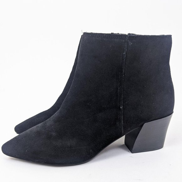Kensie Shoes - Kensie Lyden Suede Leather Ankle Booties 10 Black